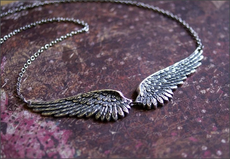 Vintage Angel Wings Feather Choker