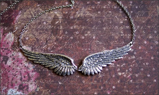 Vintage Angel Wings Feather Choker