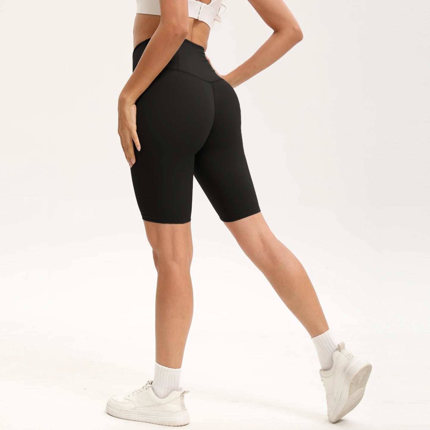 Up to 3XL Bike Shorts Women High Waist 3 Pockets Workout Yoga Shorts Stretch, Various colors