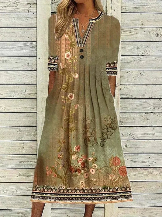 Casual Loose Dress Short Sleeve Loose Fit