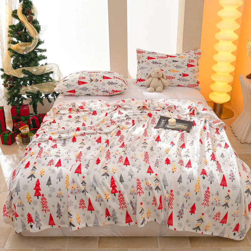 Christmas Flannel Throw Blanket in Various Sizes and Prints