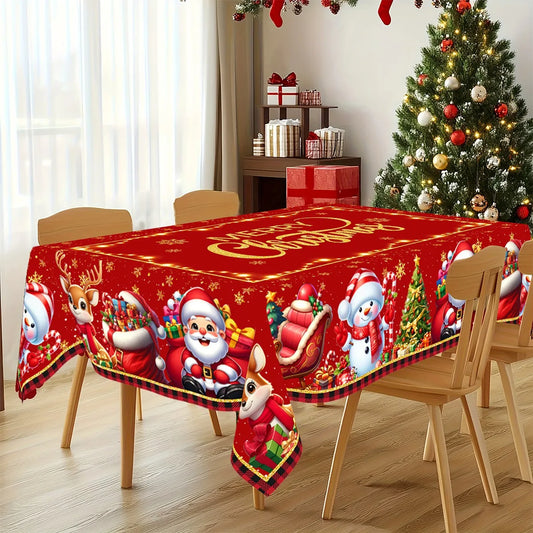 Christmas Santa Tablecloth, Round or Rectangle