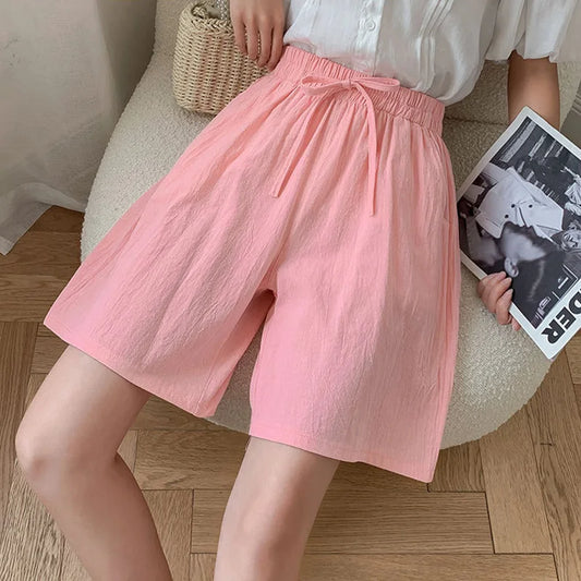 Sizes to 3XL Casual Linen Shorts High Waisted with elastic waistband and pockets Variety of colors