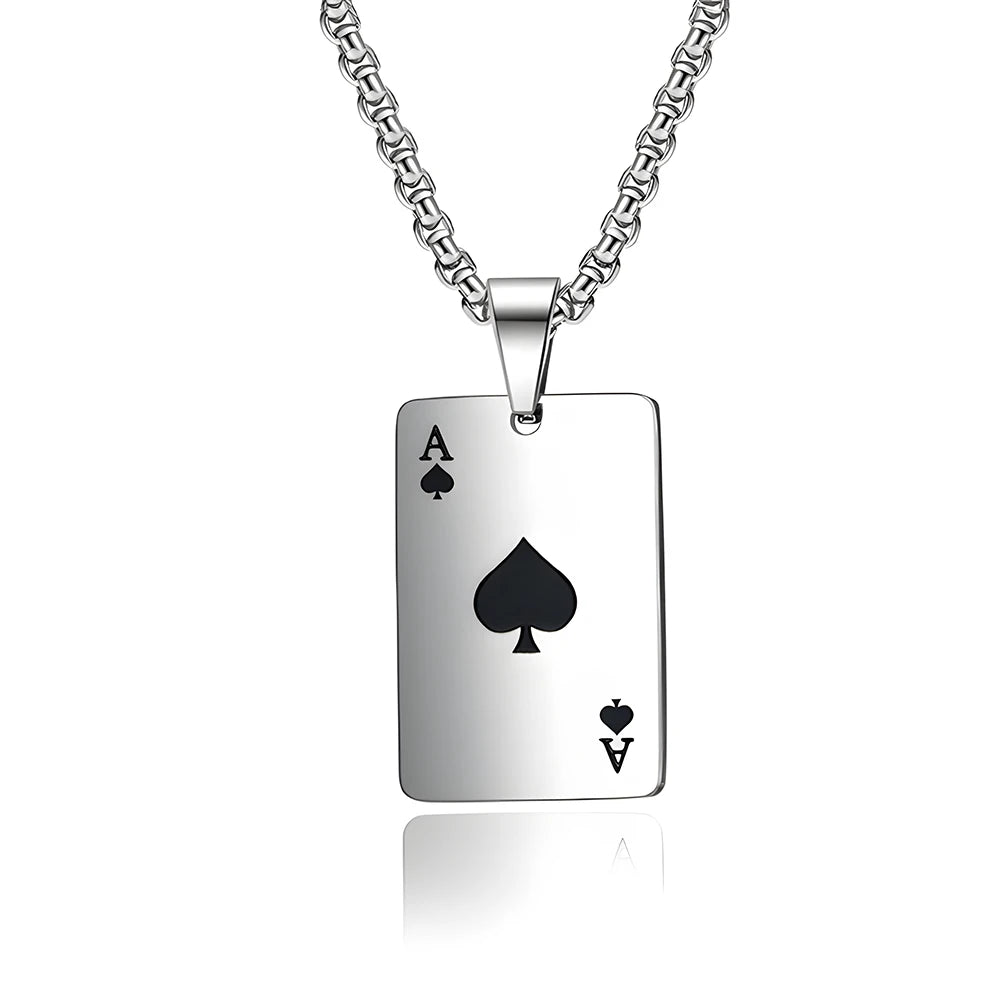 Stainless Steel Poker Card Ace of Spades and Ace of Hearts. Buy Separately or as a pair