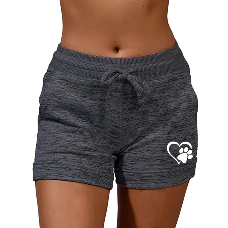 Summer High Waisted Drawstring Stretch Yoga Beach Shorts