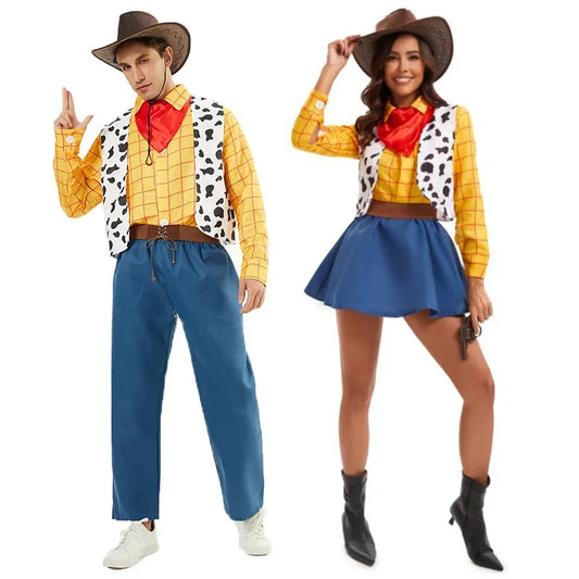 Halloween Woody Costume Matching Couple Cosplay Woody the Sheriff and Girl Friend
