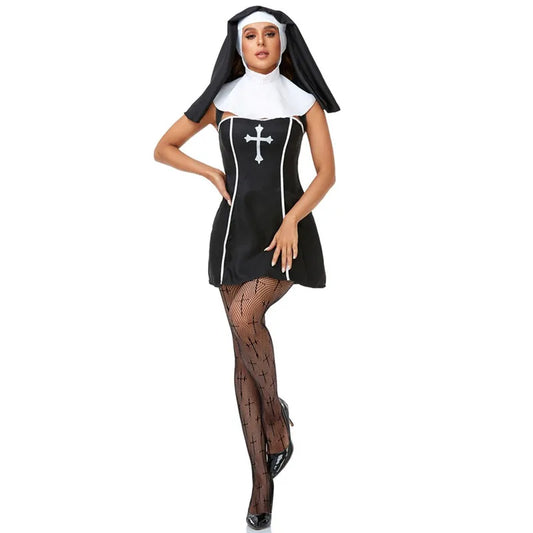 Medieval Cosplay Priest and Sexy Nun Costume