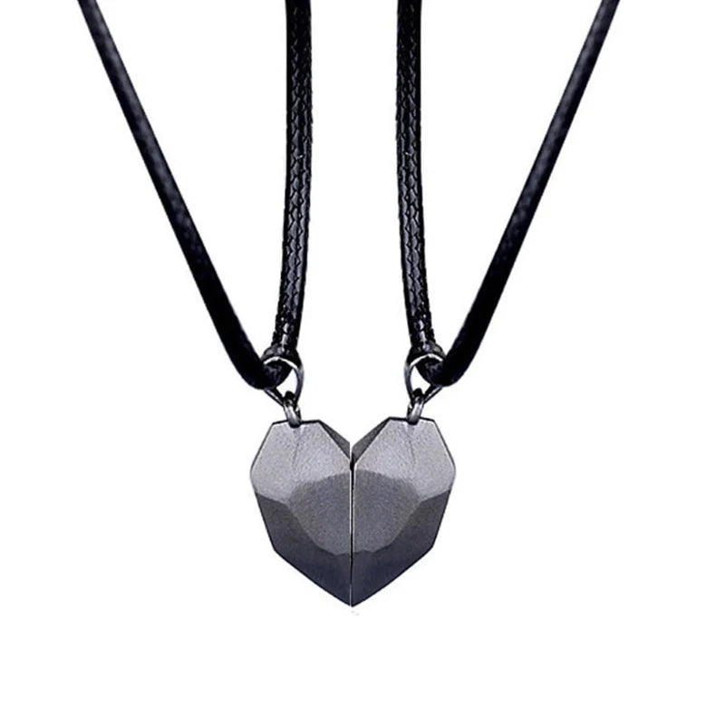 Electrocardiogram Magnetic Friend Heart Pendant One for You and One For Your Friend