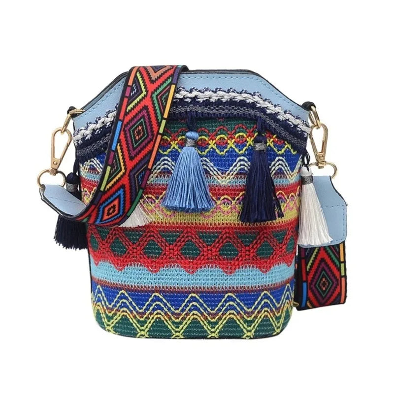 Vintage Handwoven Crossbody Bag Hippie Sling Shoulder Bag