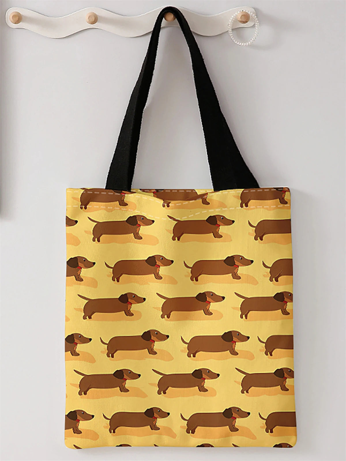 PERFECT GIFT BAG--Canvas Dog pattern printed casual handbag, reusable fashionable backpack, multifunctional handbag,
