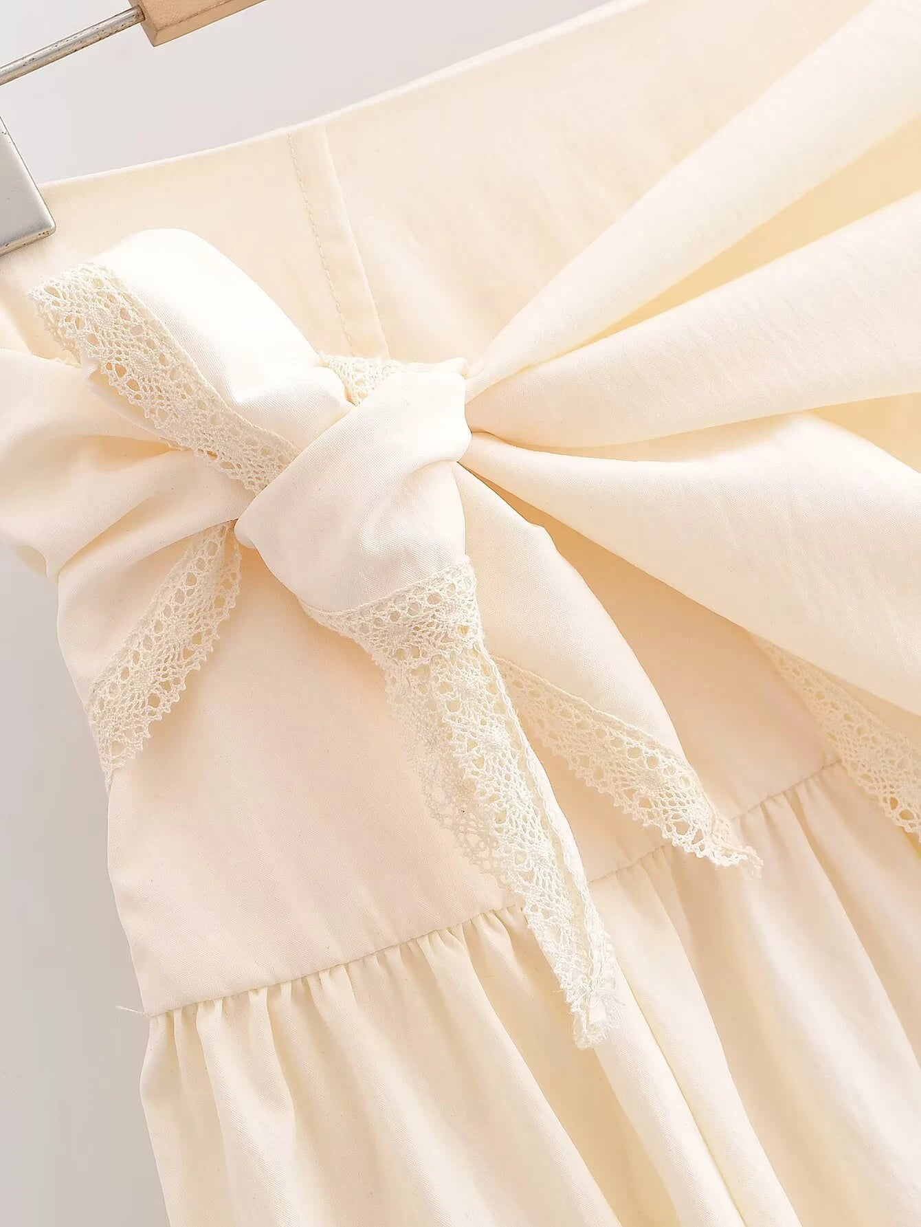 High Waisted Lace Scarf Decoration Zippered waist