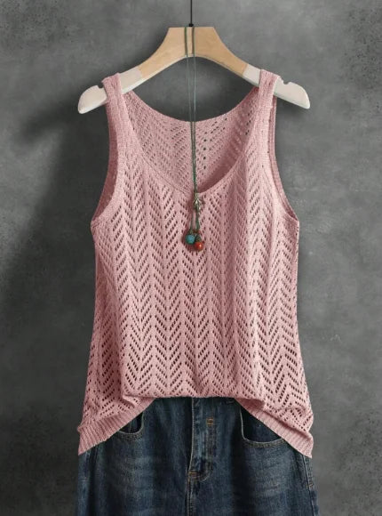 Solid Color Knit Tank Top Suitable for Denim Jeans. 5 unique colors