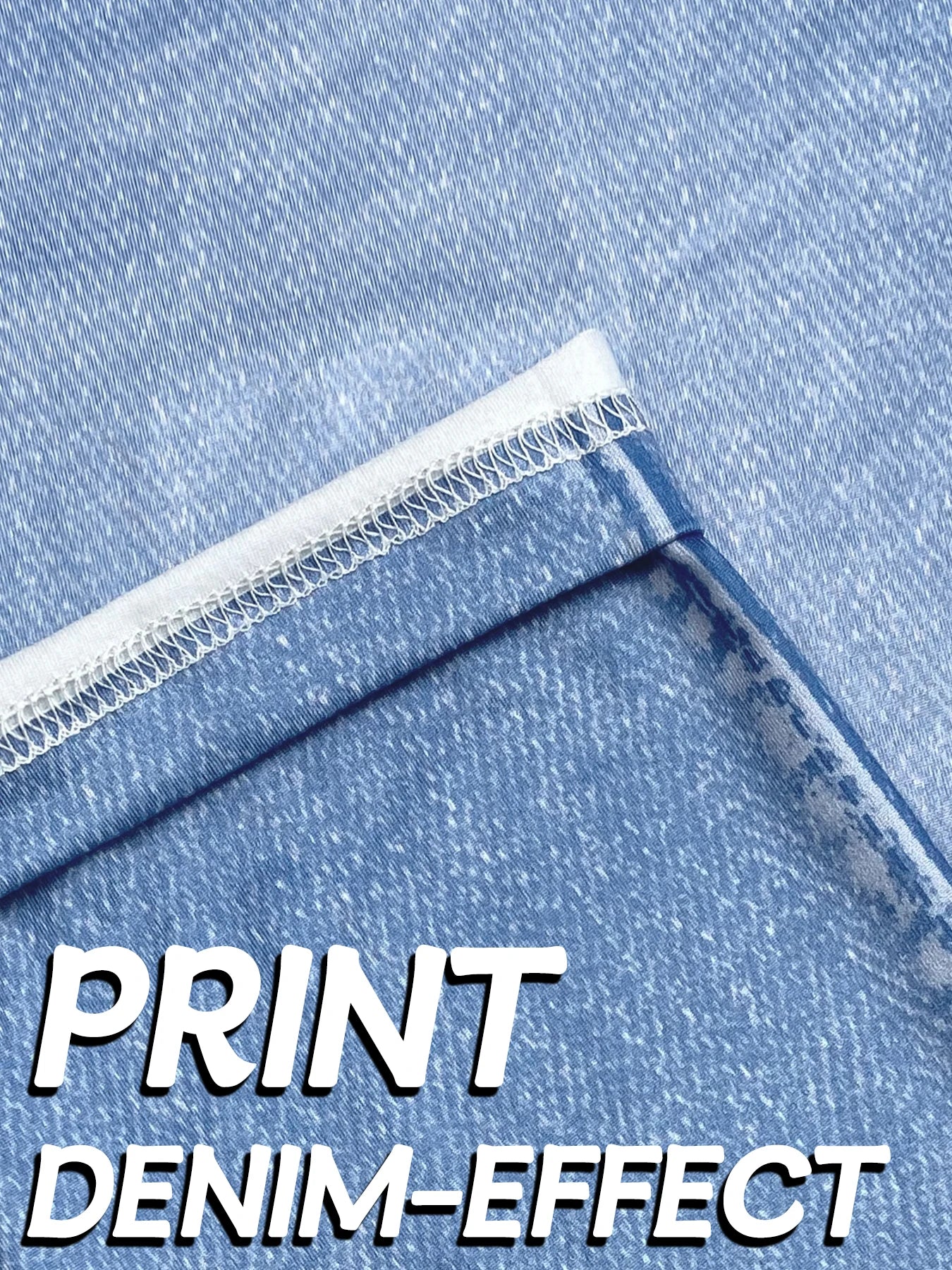 Plus Size to 4XL Faux Denim Printed Jeggings