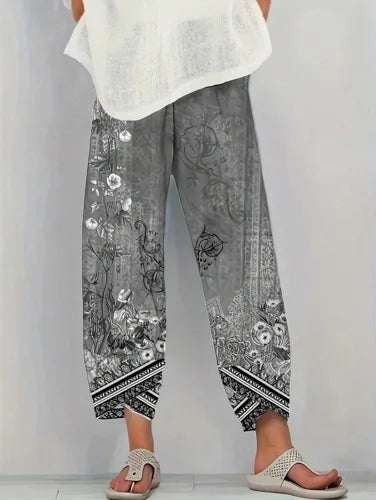 Plus Size to 5XL. Women 's Summer Casual loose print pants, Comfortable and Soft