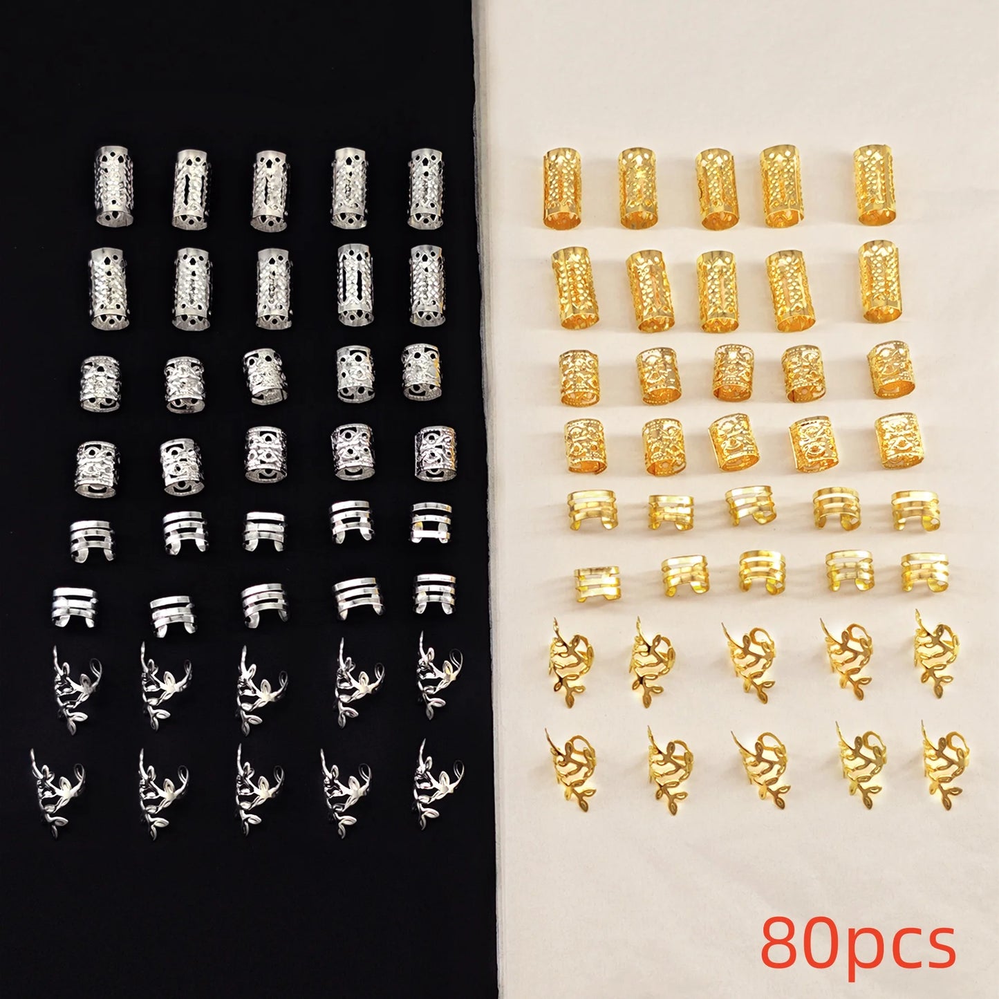 40Pieces Hollowed Out Hair Rings (Can also be used as Ear Cuffs)