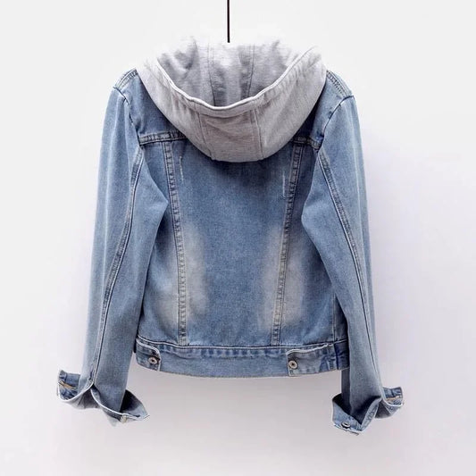 Light or Dark Blue Denim Jacket with Seatsuit Hood
