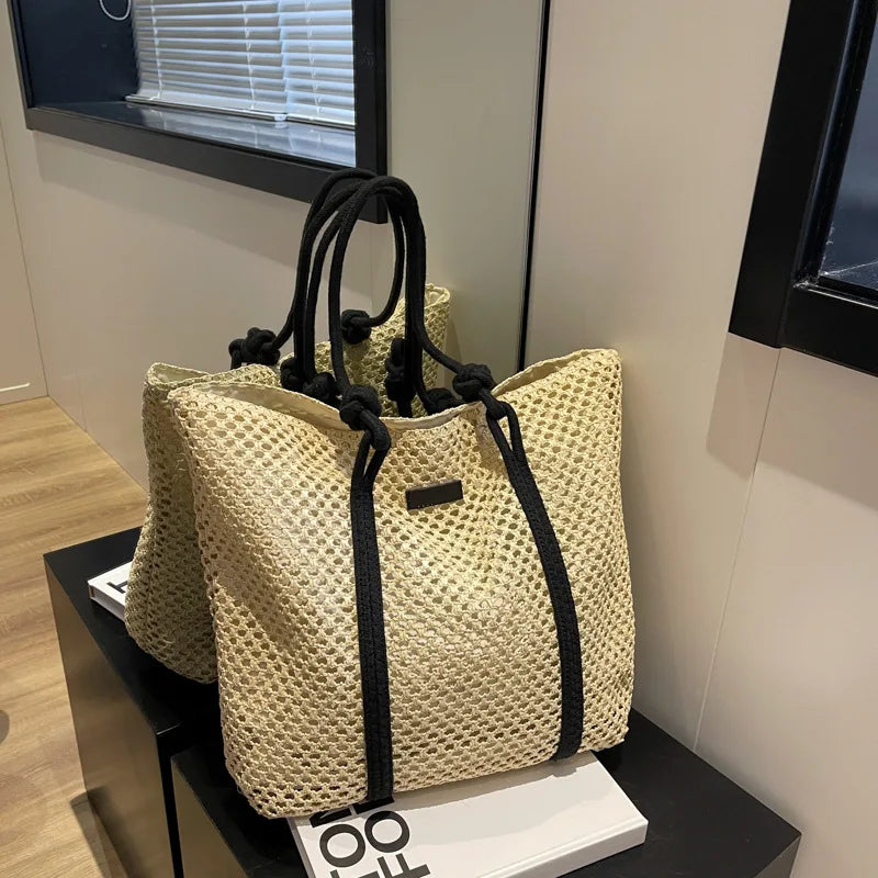 Straw Woven Handbag Tote Top-Handle Bags Underarm Shoulder Bags