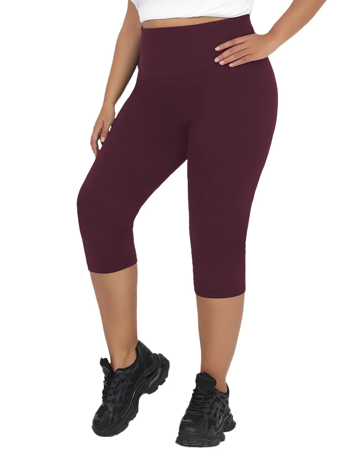 Plus Size to 4XL in 5 Colors Leggings, Super soft, High Waisted Tummy Control , Yoga Capri Pants