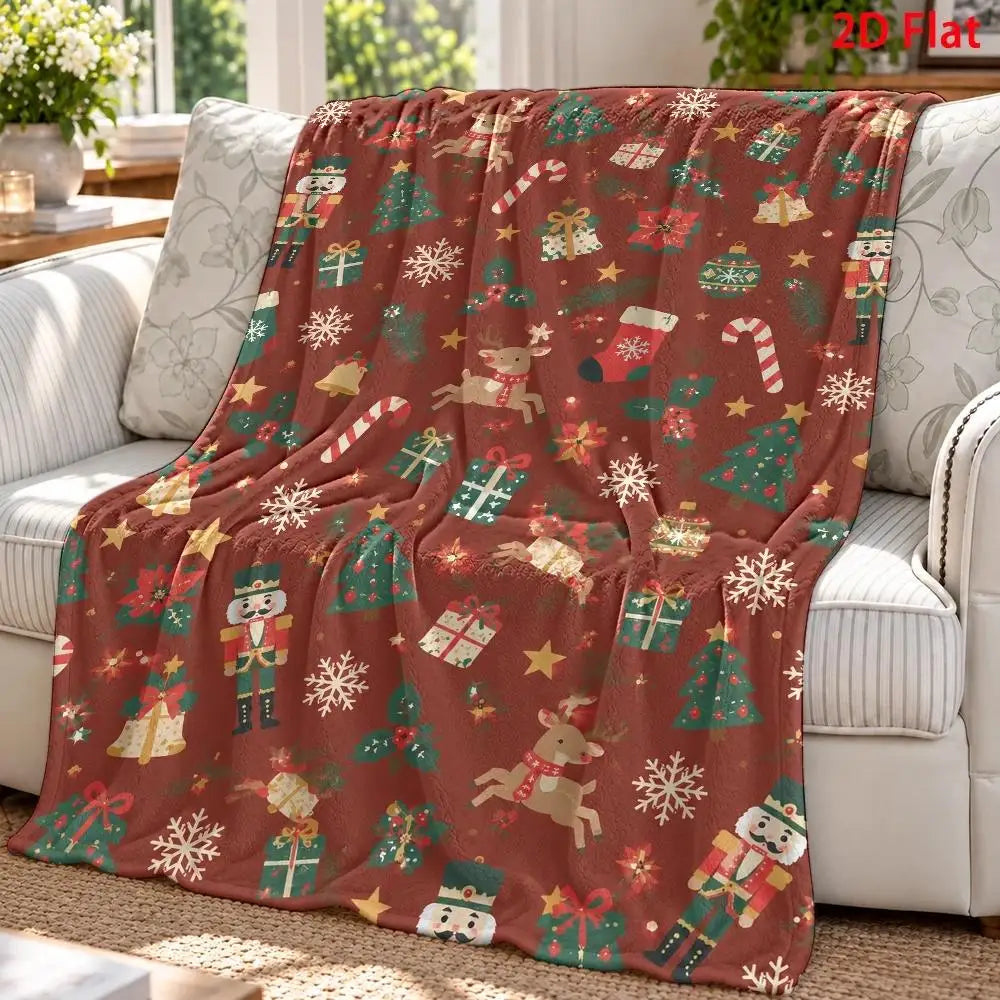 Christmas Holiday Throw Blanket Soft Flannel Christmas Gnomes. 15 Different Prints