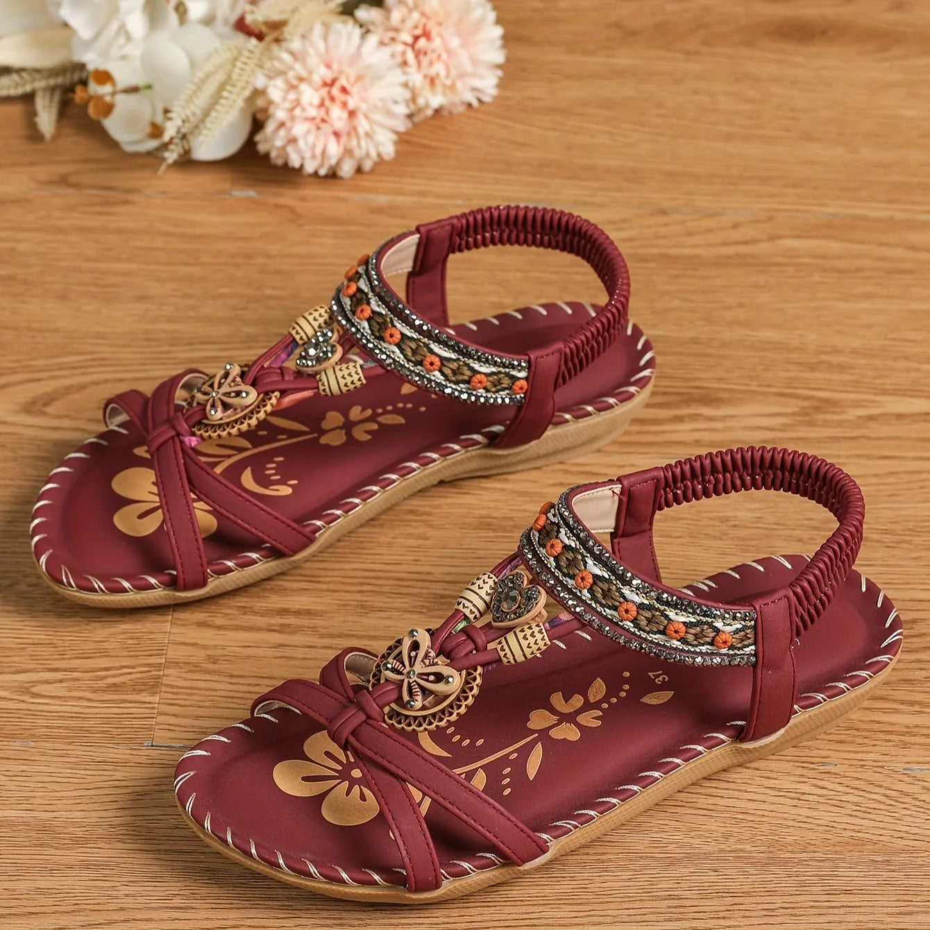 Bohemian Retr Sandals Comfy Romanesque Flats. 5 Different Colors