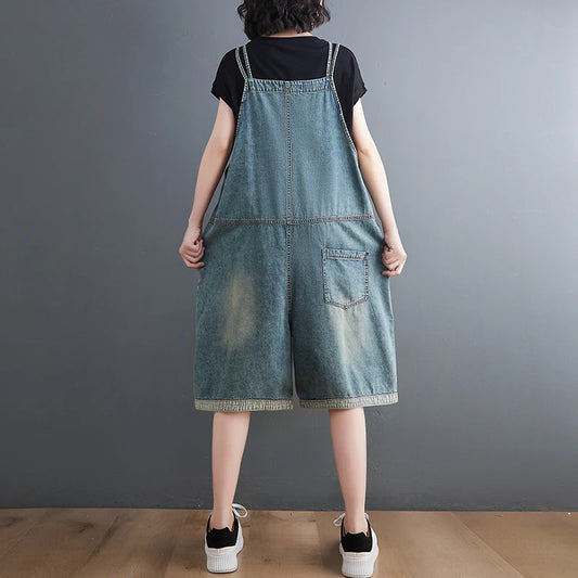 Sizes to 2XL Loose Overalls. Oversized Jumpsuits, Wide Leg Shorts, Cargo Baggy Pants, Straps Dungarees