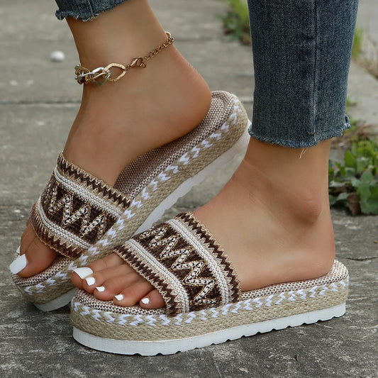 Woven Platform Casual Sandals Bohemian Handmade Espadrilles