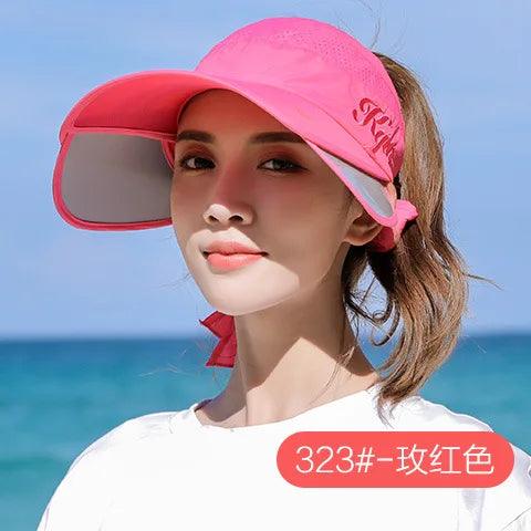 Large Brim Visor Caps with Retractable side plates