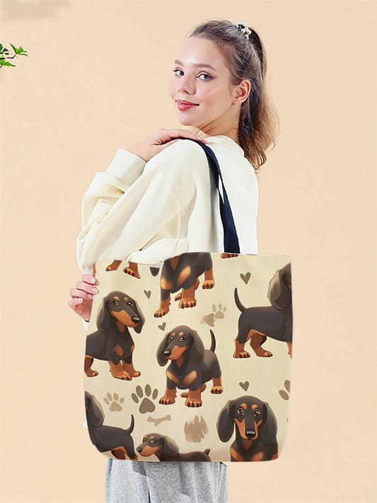 Cartoon dog handbags, or Gift Bags, Reusable, Multifunctional, Printed Canvas