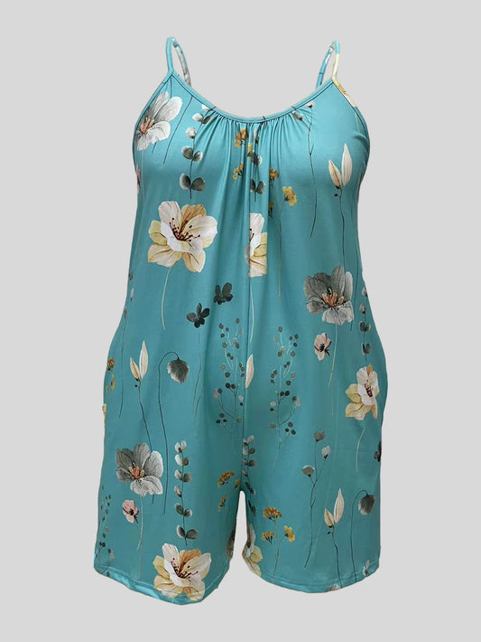 Sizes to 6XL!!! Jumpsuit, Casual with Pockets, Spaghetti Straps, Sleeveless