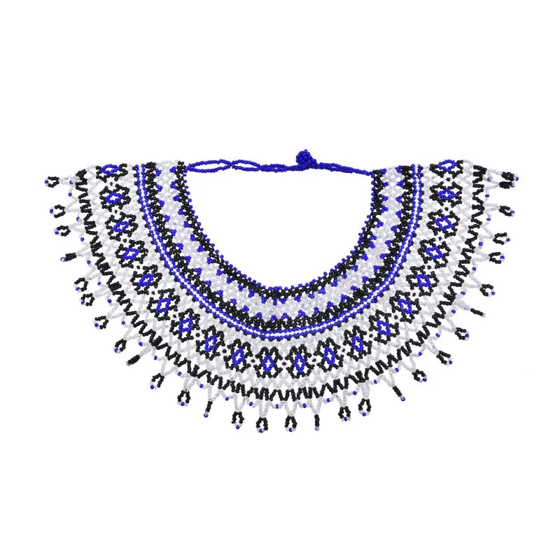 Multicolor South African Tribal Bib Collar Overlay