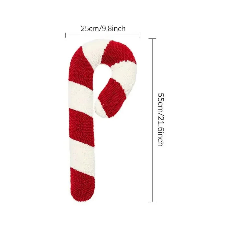Christmas Candy Cane or Peppermint Shaped Soft Throw Pillows