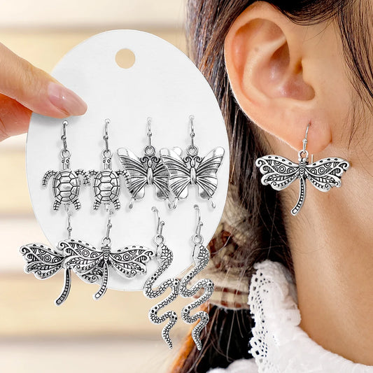 Vintage Ethnic Style Bohemian Antique Silver Geometric Earrings