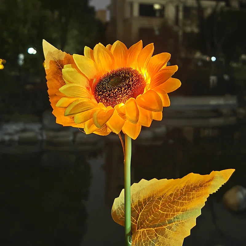 3 Heads 1 Head Solar Simulation Sunflower LED Lights, Garden, Lawn Night Lights, Landscape Lamp