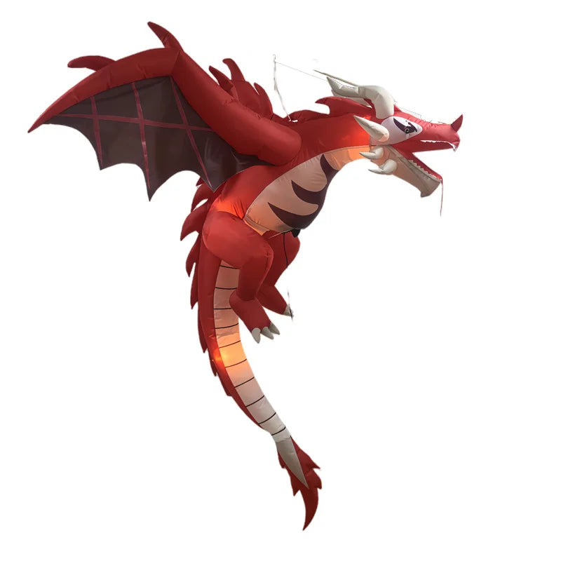 1.9m Inflatable Halloween Flying Dragon LED Lit Decoration