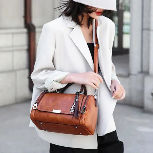 Large Capacity Shoulder Bag Zippered Crossbody Bag With Removable Strap