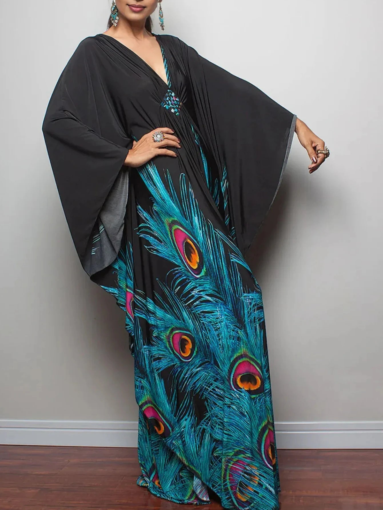 Kaftan Dress for Women Plus Size Batwing Sleeves