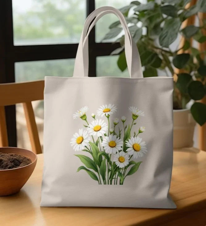 Great Gift Bag, Floral Pattern Print Canvas Multifunctional Tote. Can even be used to pack gifts in! Why Use Paper??
