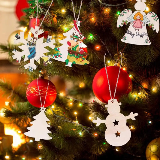 DIY Wooden Christmas Ornaments to Paint, Blank Wood Cutouts