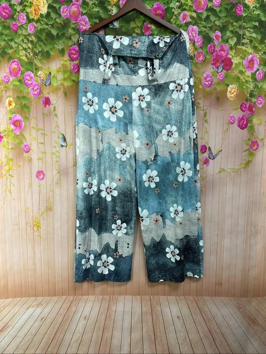 Sizes 1 to 5XL Floral Print, Wide Leg, Sleeveless Jumpsuit with Pockets