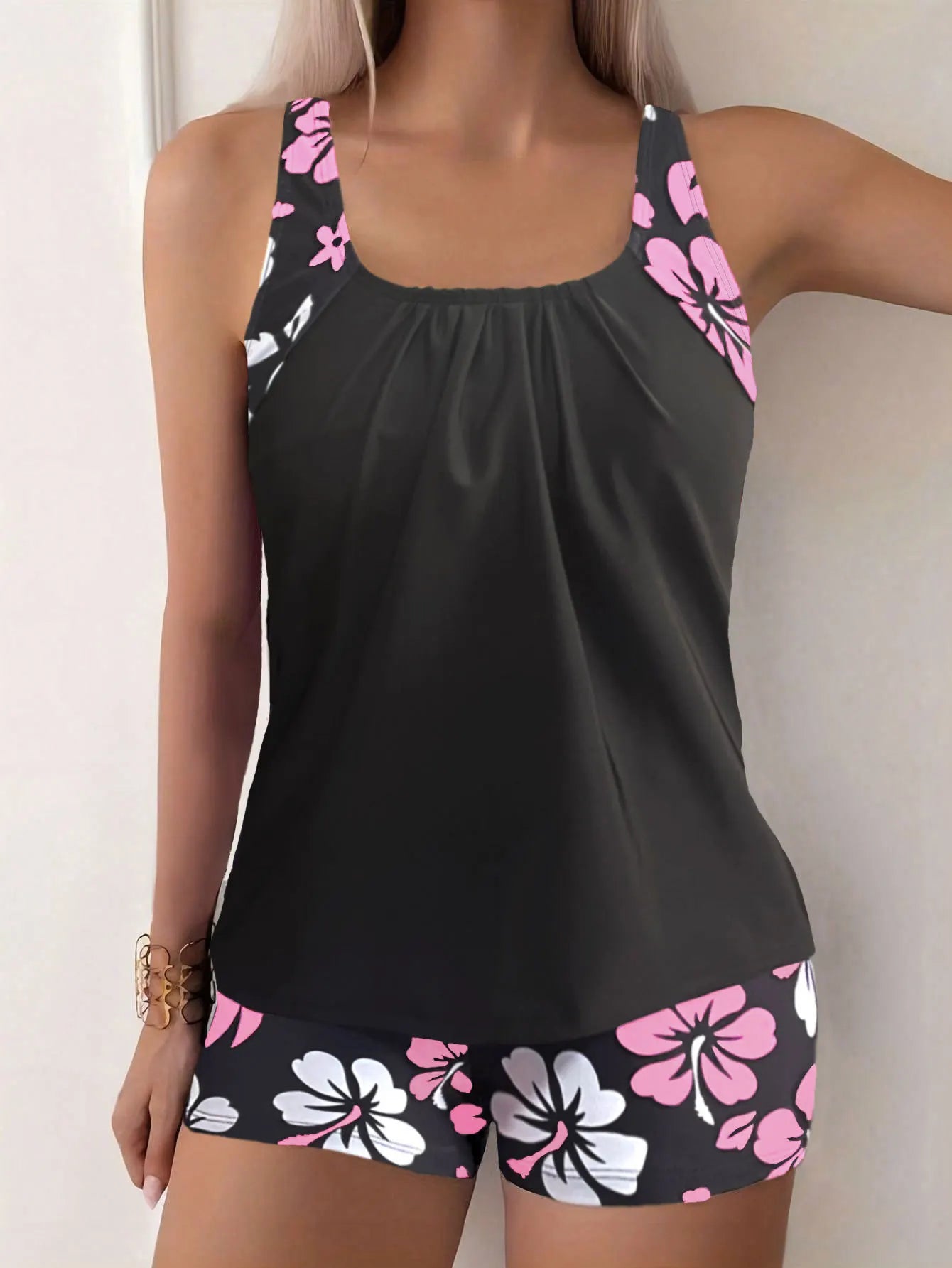 Conservative Quick Dry Print Bikini Bottoms High Waist Polyester Swimsuit Various designs