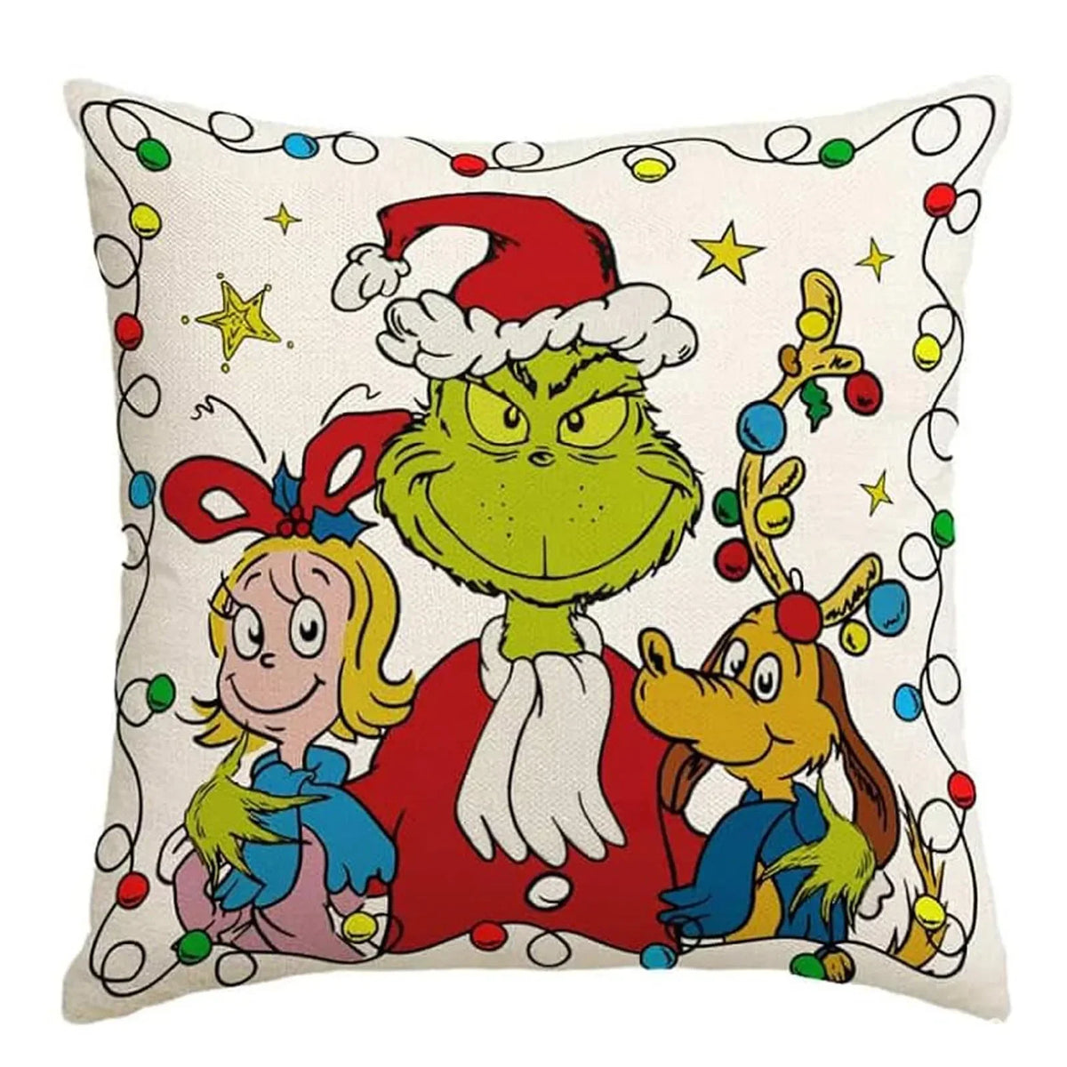 Merry Christmas Throw Pillow Cover, 18 × 18 Inch, Cover Only