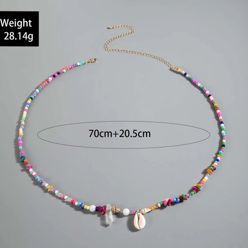Bohemian Beaded Conch Shell Waist Chain Irregular Rice Beaded Body Chain