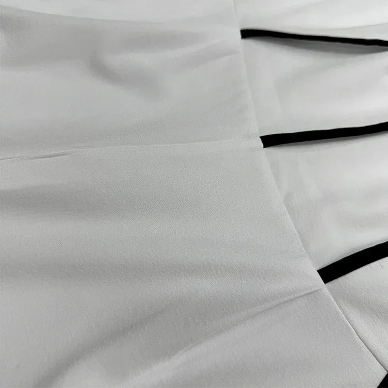 Chic Strapless Jumpsuit with Adjustable Waist Tie - White Wide-Leg Pants, Perfect for Spring/Summer/Fall