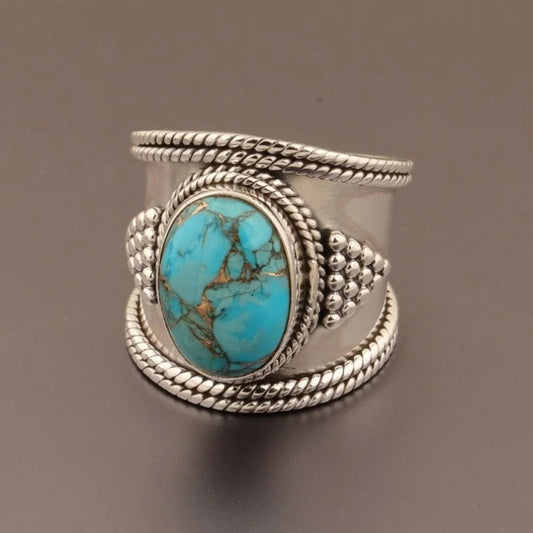 Bohemian Vintage Imitation Turquoise Ring