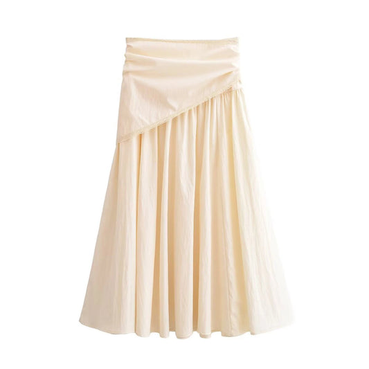 High Waisted Lace Scarf Decoration Zippered waist