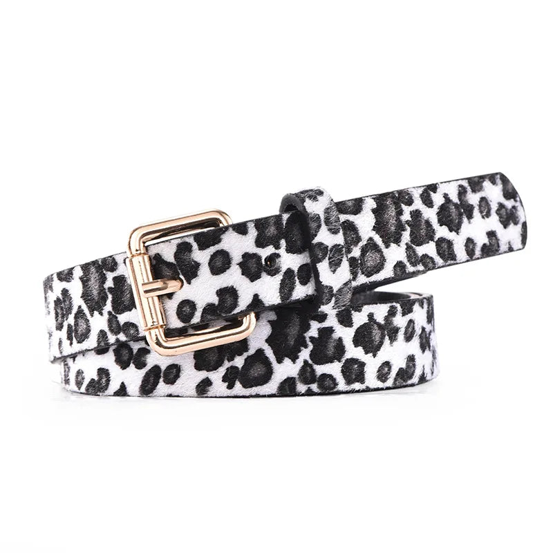 Customized PU Leather Leopard Snake Print Narrow Belt