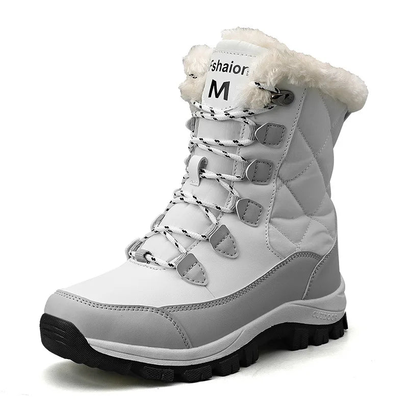 Snow Boots, Warm and Waterproof, Lace Up, Fleece Lined