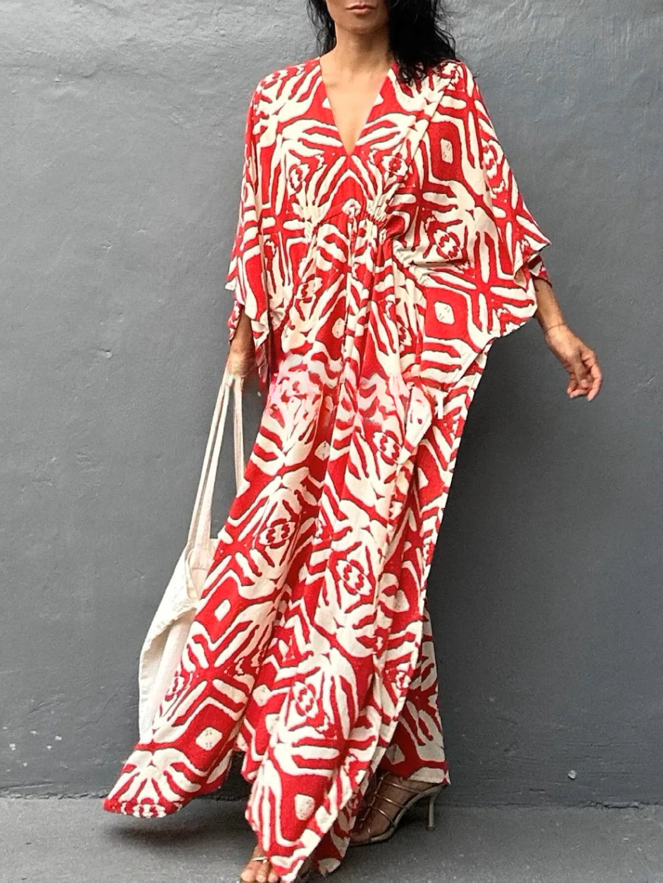 V-Neck Caftan Dresses Swimsuit Cover-Up Lounge Dresses