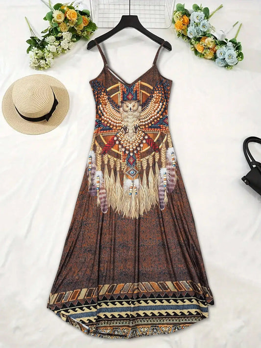 Women's Printed Casual Tank Top Sundress to Size 2XL
