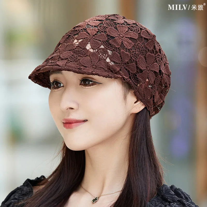 Thin Hollow Hook Flower Cap with a very slight brim HElegant